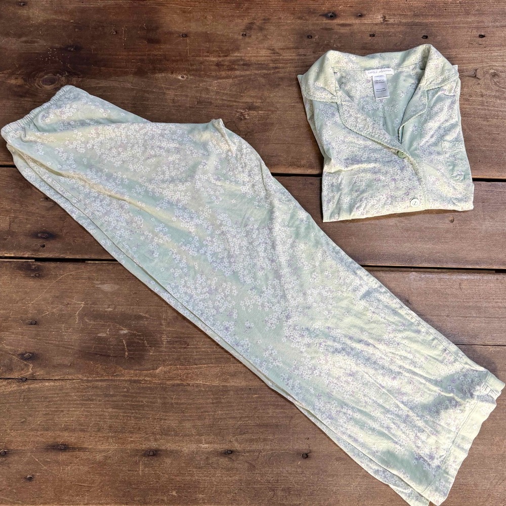 Carole Hockman Pajama Set with Cherry Blossoms Sz Small